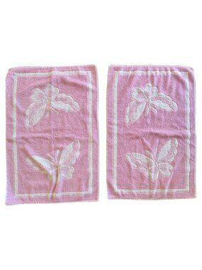 Vintage Butterfly Hand Towels Set Of Two Fieldcrest